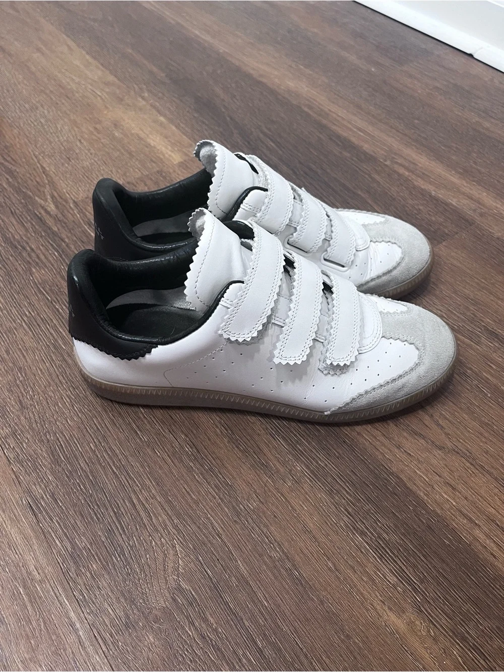 Isabel Marat Beth Velcro Black and White Sneaker Size 39